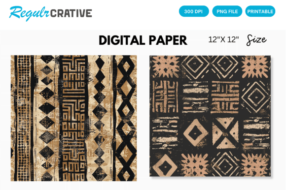 Download Digital Paper Pack African Mud Cloth - Digital paper pack Collection