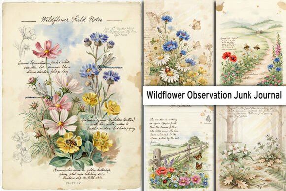 Download Wildflower Observation Junk Journal Page - Junk journal page Collection