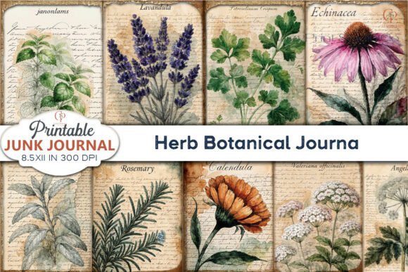Download Herb Botanical Journal Junk Journal Page - Premium Resources