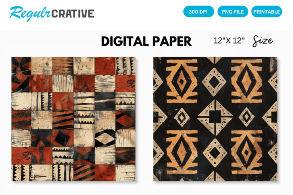 Download Digital Paper Pack African Mud Cloth - Digital paper pack Collection
