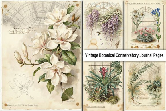 Download Botanical Conservatory Junk Journal Page - Premium Resources