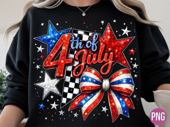 Download 4th of July Glitter Bow and Stars PNG - 4th of july Collection
