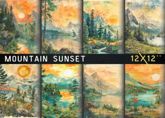 Download Mountain Sunset Junk Journal Page - Junk journal page Collection