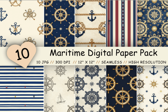 Download Maritime Digital Paper Pack, Classic - Digital paper pack Collection